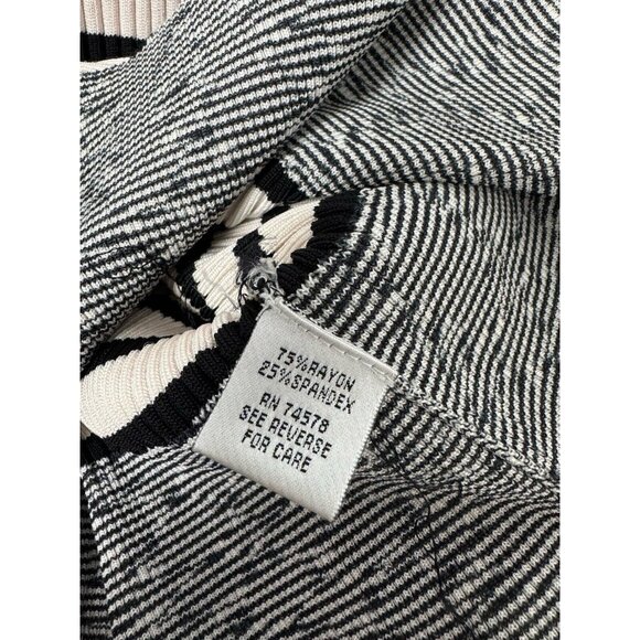 Cache women's striped stretch sweater round neck long sleeve size L - Picture 9 of 12